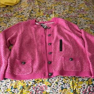 Torrid Pink Textured Cardigan with Button Details